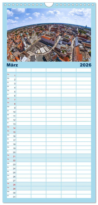 Meine Heimat von oben - Luftbilder von Augsburg (CALVENDO Familienplaner 2026)