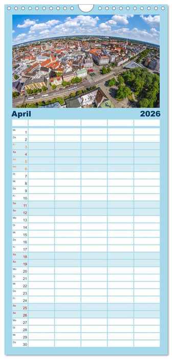 Meine Heimat von oben - Luftbilder von Augsburg (CALVENDO Familienplaner 2026)