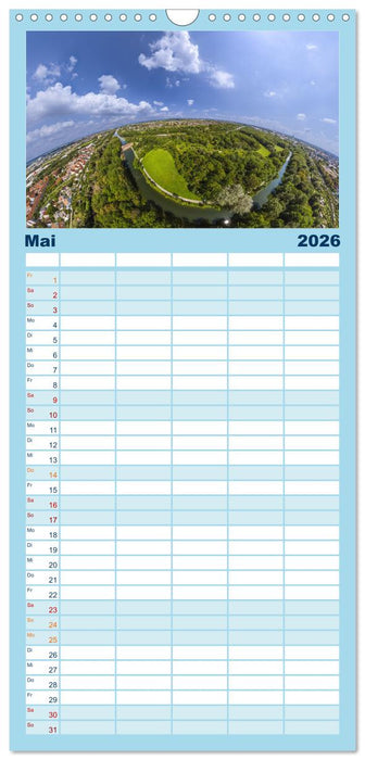 Meine Heimat von oben - Luftbilder von Augsburg (CALVENDO Familienplaner 2026)