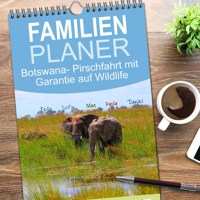 Botswana- Pirschfahrt mit Garantie auf Wildlife (CALVENDO Familienplaner 2026)