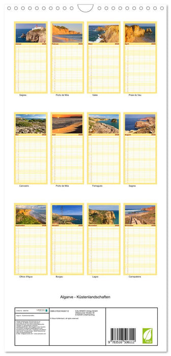 Algarve - Küstenlandschaften (CALVENDO Familienplaner 2026)