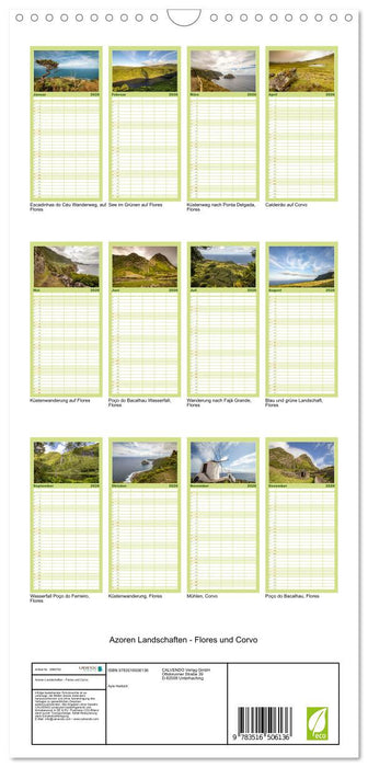 Azoren Landschaften - Flores und Corvo (CALVENDO Familienplaner 2026)
