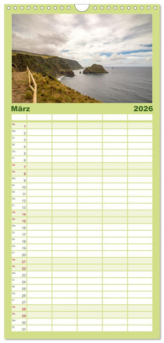 Azoren Landschaften - Flores und Corvo (CALVENDO Familienplaner 2026)