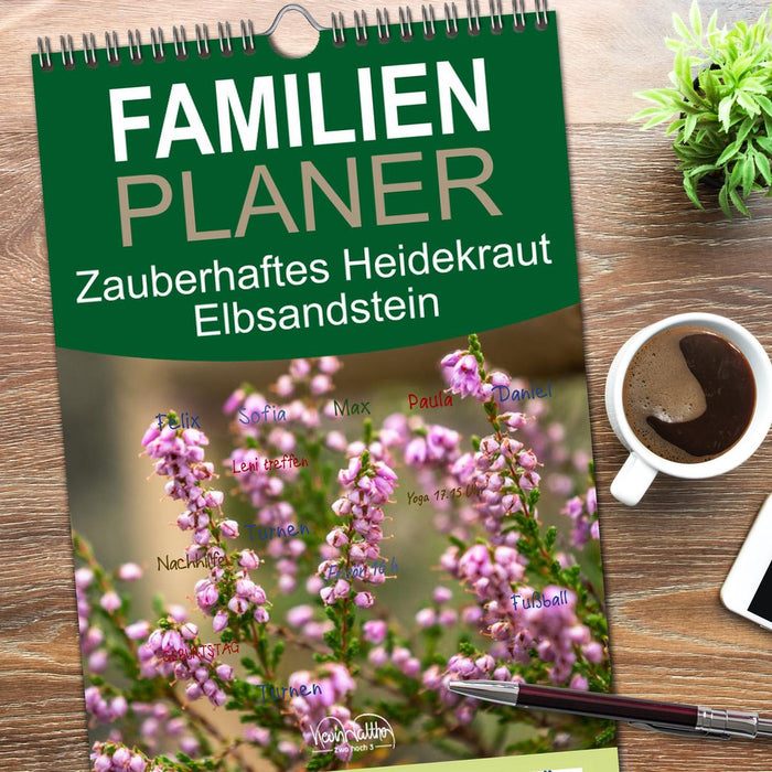 Zauberhaftes Heidekraut - Elbsandstein (CALVENDO Familienplaner 2026)