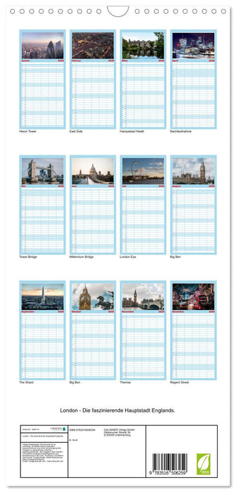 London - Die faszinierende Hauptstadt Englands. (CALVENDO Familienplaner 2026)
