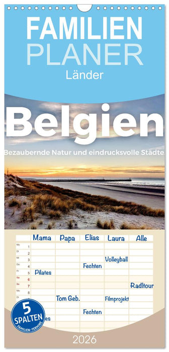 Belgien - Bezaubernde Natur und eindrucksvolle Städte. (CALVENDO Familienplaner 2026)