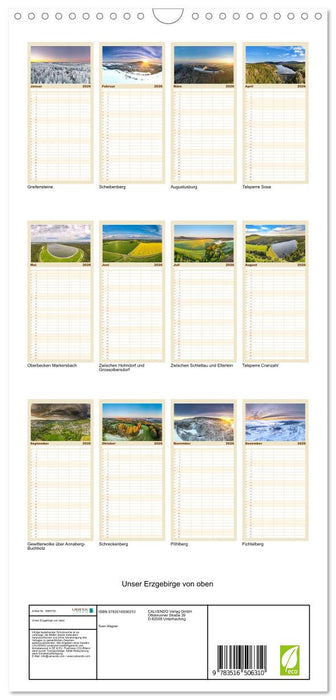 Unser Erzgebirge von oben (CALVENDO Familienplaner 2026)