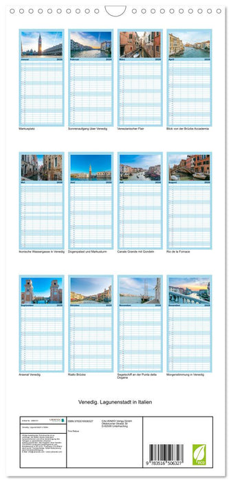 Venedig. Lagunenstadt in Italien (CALVENDO Familienplaner 2026)