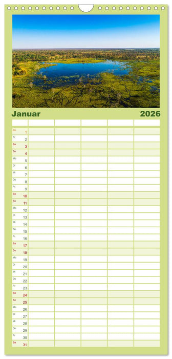 Okavango! Atemberaubende Naturschönheit im größten Binnendelta der Welt (CALVENDO Familienplaner 2026)