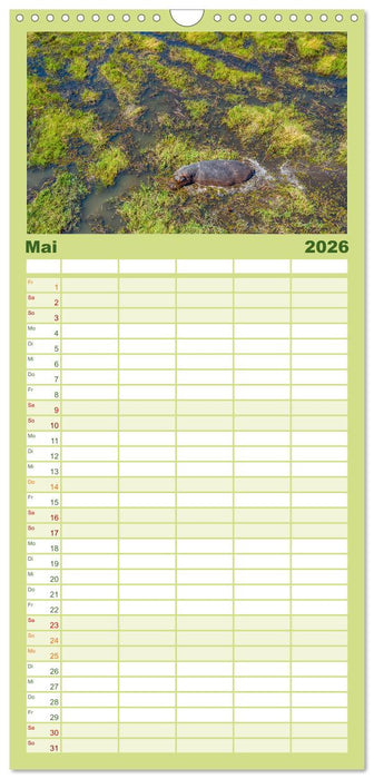 Okavango! Atemberaubende Naturschönheit im größten Binnendelta der Welt (CALVENDO Familienplaner 2026)