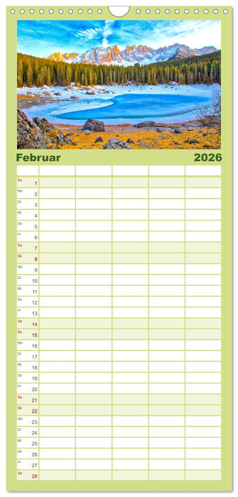 Südtirol - Entlang der italienischen Alpen. (CALVENDO Familienplaner 2026)