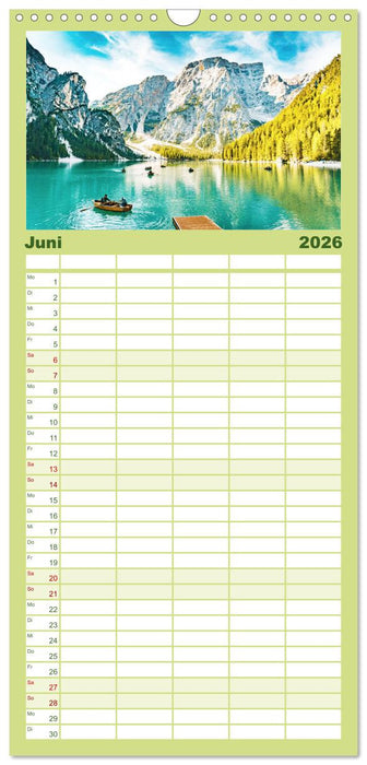 Südtirol - Entlang der italienischen Alpen. (CALVENDO Familienplaner 2026)