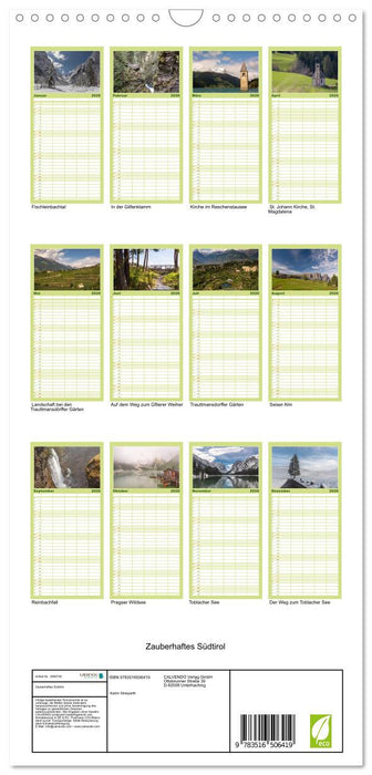 Zauberhaftes Südtirol (CALVENDO Familienplaner 2026)