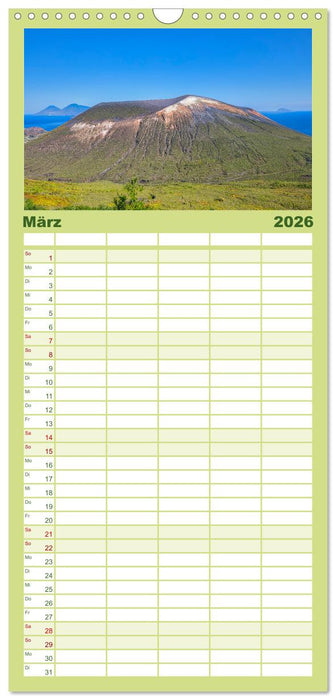 Liparische Inseln - Vulkane im Tyrrhenischen Meer (CALVENDO Familienplaner 2026)