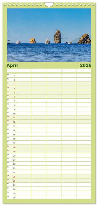 Liparische Inseln - Vulkane im Tyrrhenischen Meer (CALVENDO Familienplaner 2026)