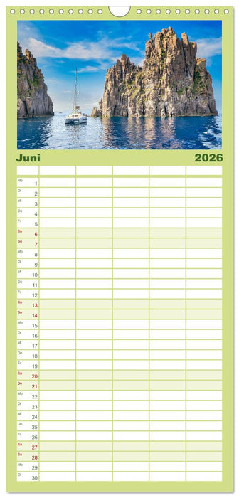Liparische Inseln - Vulkane im Tyrrhenischen Meer (CALVENDO Familienplaner 2026)
