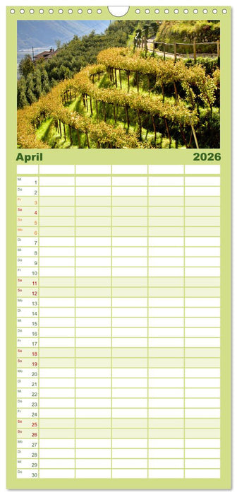 Goldener Herbst in Südtirol (CALVENDO Familienplaner 2026)