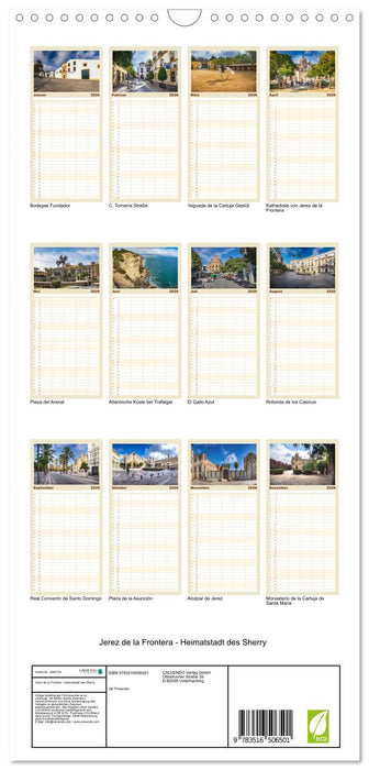 Jerez de la Frontera - Heimatstadt des Sherry (CALVENDO Familienplaner 2026)