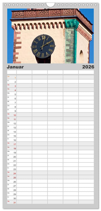 Hessen - Uhren an Fassaden (CALVENDO Familienplaner 2026)