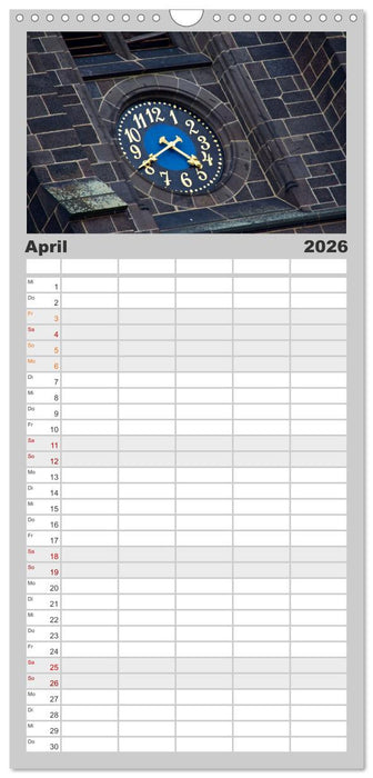 Hessen - Uhren an Fassaden (CALVENDO Familienplaner 2026)