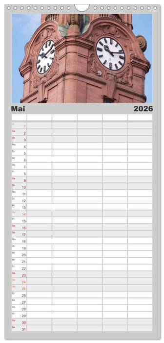 Hessen - Uhren an Fassaden (CALVENDO Familienplaner 2026)