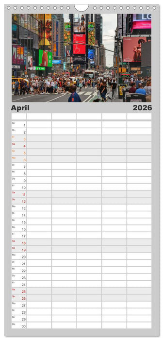 Streets of New York - Zu Fuß durch die Metropole der Superlative (CALVENDO Familienplaner 2026)