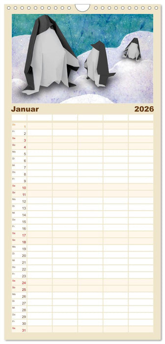 ORIGAMI - Kreativität ohne Grenzen (CALVENDO Familienplaner 2026)