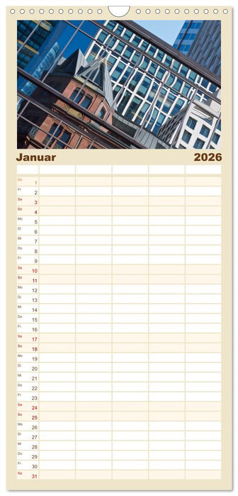 Frankfurt am Main - Fassaden (CALVENDO Familienplaner 2026)