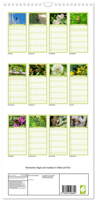 Heimische Vögel und Insekten in Wald und Flur (CALVENDO Familienplaner 2026)