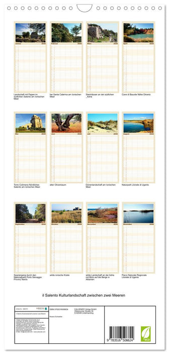 il Salento Kulturlandschaft zwischen zwei Meeren (CALVENDO Familienplaner 2026)