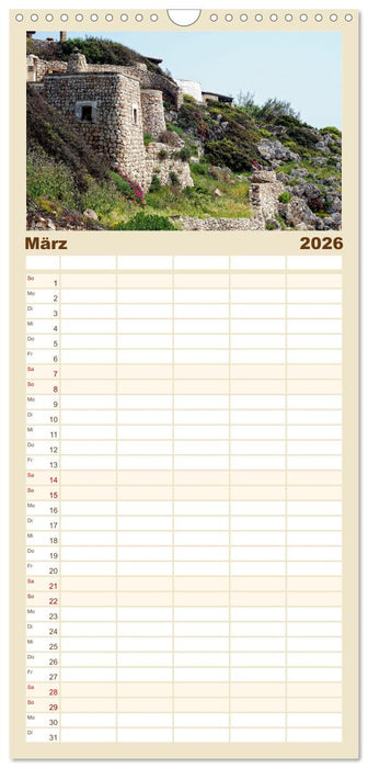 il Salento Kulturlandschaft zwischen zwei Meeren (CALVENDO Familienplaner 2026)