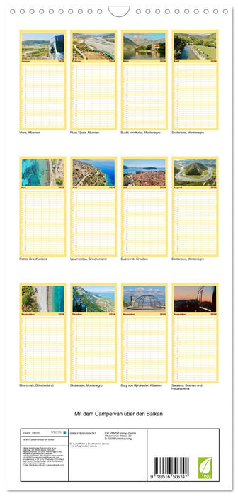 Mit dem Campervan über den Balkan (CALVENDO Familienplaner 2026)