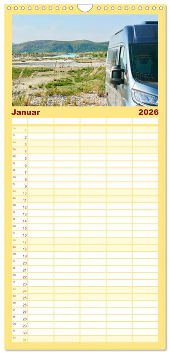 Mit dem Campervan über den Balkan (CALVENDO Familienplaner 2026)