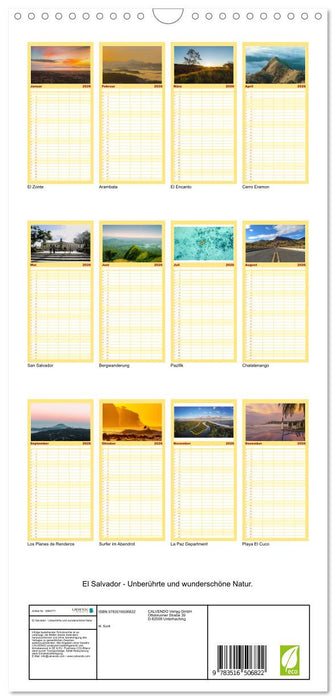 El Salvador - Unberührte und wunderschöne Natur. (CALVENDO Familienplaner 2026)