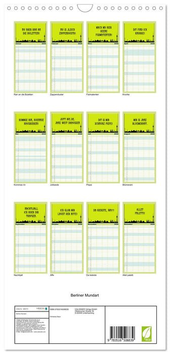 Berliner Mundart (CALVENDO Familienplaner 2026)