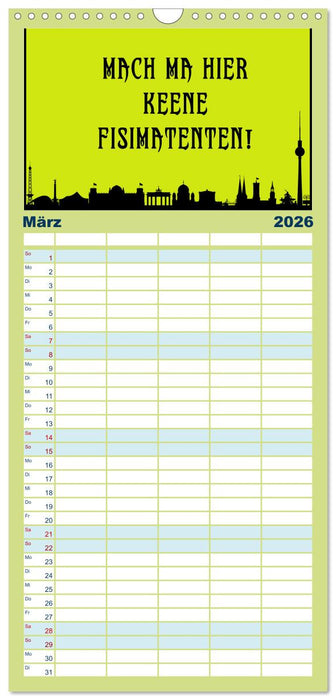 Berliner Mundart (CALVENDO Familienplaner 2026)
