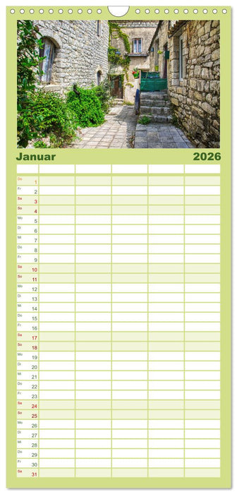 Les Matelles - Mittelalterliches Kleinod (CALVENDO Familienplaner 2026)