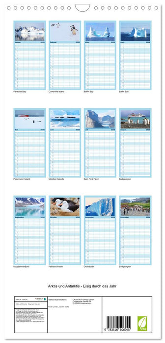 Arktis und Antarktis - Eisig durch das Jahr (CALVENDO Familienplaner 2026)
