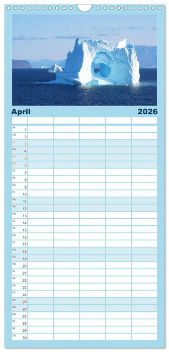 Arktis und Antarktis - Eisig durch das Jahr (CALVENDO Familienplaner 2026)
