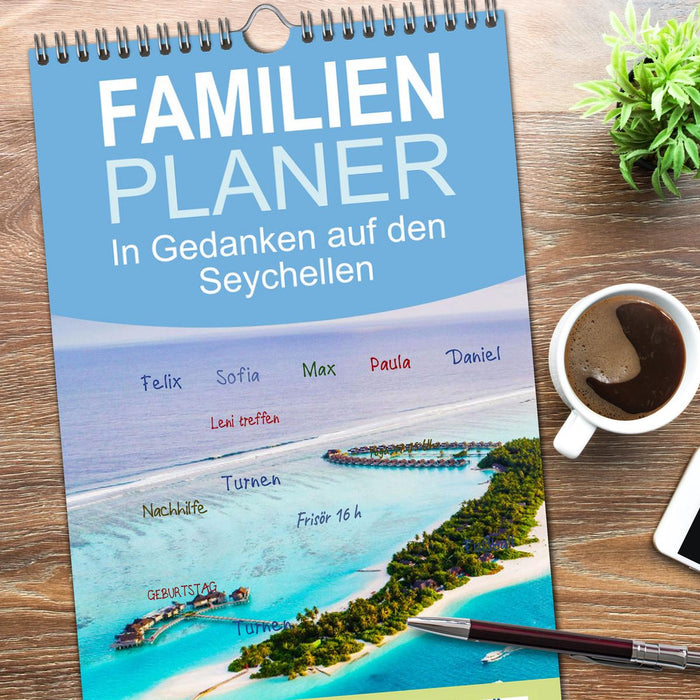 In Gedanken auf den Seychellen (CALVENDO Familienplaner 2026)
