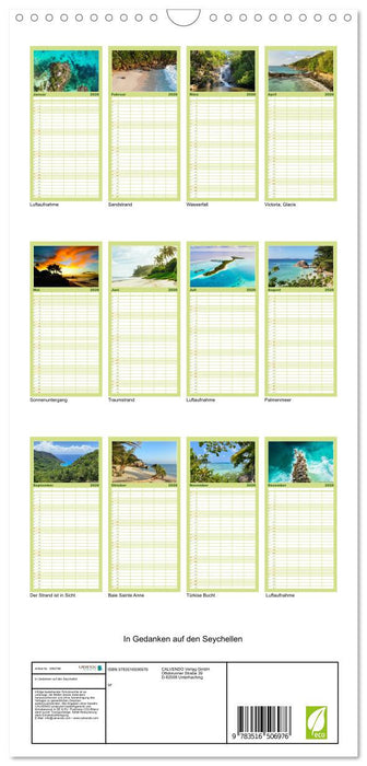 In Gedanken auf den Seychellen (CALVENDO Familienplaner 2026)