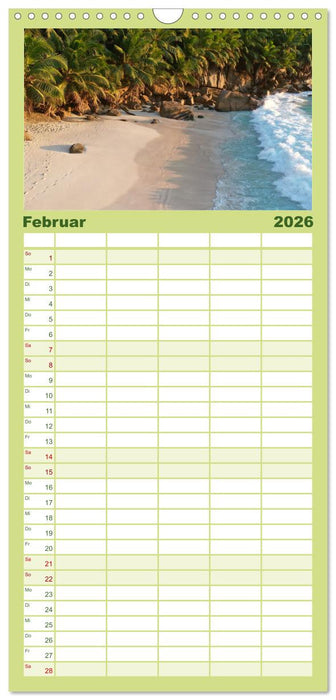 In Gedanken auf den Seychellen (CALVENDO Familienplaner 2026)
