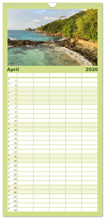 In Gedanken auf den Seychellen (CALVENDO Familienplaner 2026)