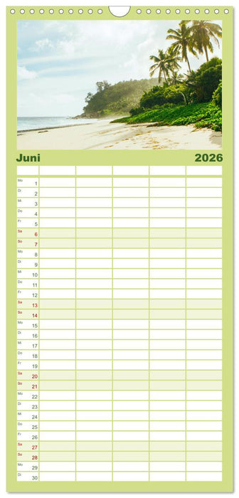 In Gedanken auf den Seychellen (CALVENDO Familienplaner 2026)