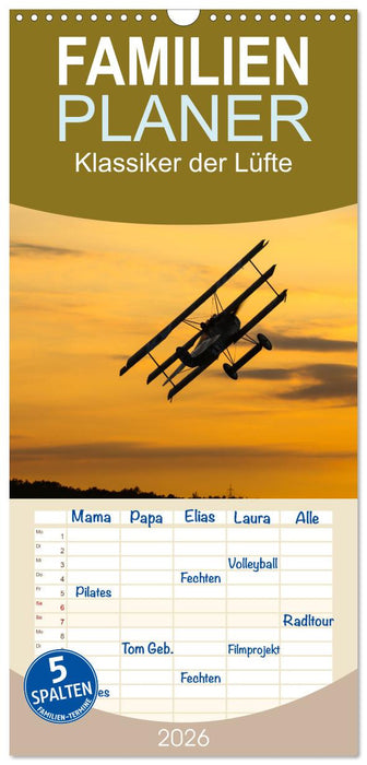 Klassiker der Lüfte (CALVENDO Familienplaner 2026)