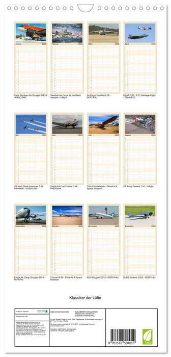 Klassiker der Lüfte (CALVENDO Familienplaner 2026)