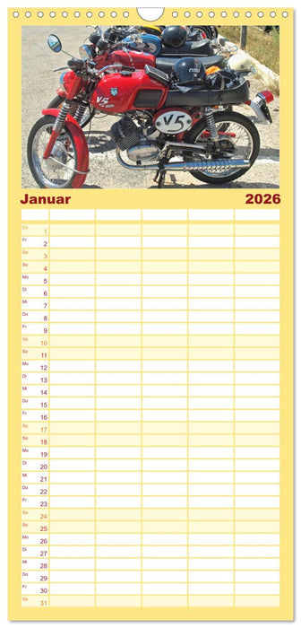 Vintage Mopeds (CALVENDO Familienplaner 2026)