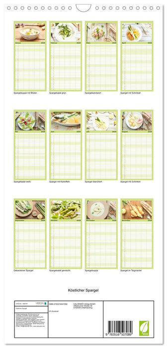 Köstlicher Spargel (CALVENDO Familienplaner 2026)