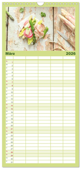 Köstlicher Spargel (CALVENDO Familienplaner 2026)