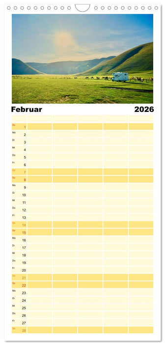 Wohnmobil, Camping - Reisen - Freiheit (CALVENDO Familienplaner 2026)